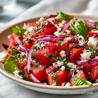 Easy Watermelon Onion Salad with Feta