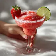 Frozen Strawberry Margarita - Velvety & Frost-Flecked