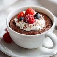 Healthy Chocolate Mug Cake with Cocoa and Yogurt in 4 Minutes