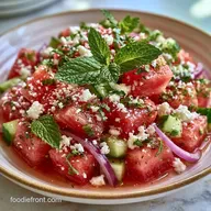 Sweet Savory Watermelon Salad in 15 Min