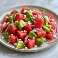 Watermelon Avocado Salad Bowl with Feta