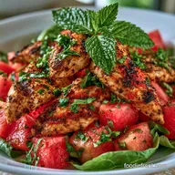 Watermelon Chicken Summer Salad for 4