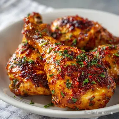 Chicken Leg Prep: Roasted and Crispy Recipe Card