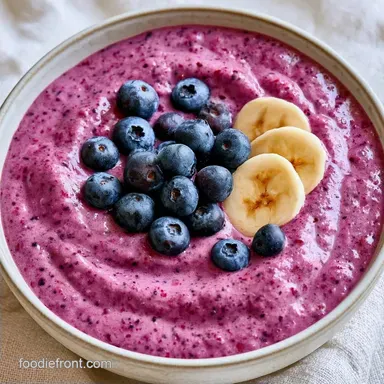 Blueberry Banana Oatmeal Smoothie for 2