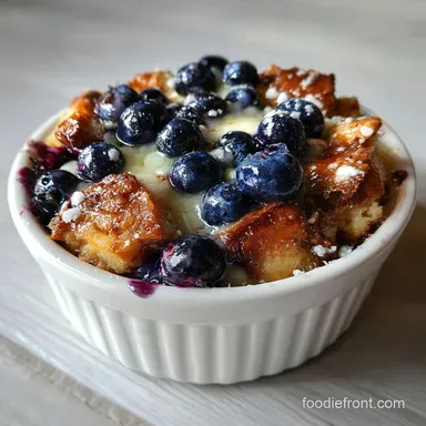 Blueberry Bread Pudding: Creamy & Tangy Custard Recipe Card