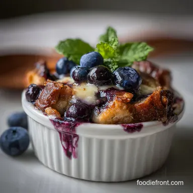 Blueberry Bread Pudding: Creamy & Tangy Custard