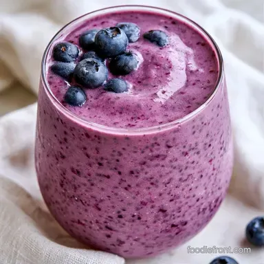 Blueberry Chia Seed Smoothie in 5 Minutes Recipe Card