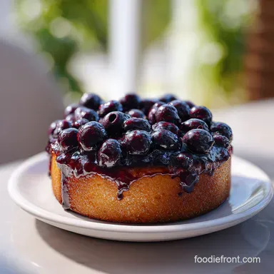 Best Homemade Blueberry Upside Down Cake for 16 Servings Recipe Card