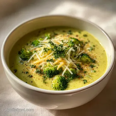 Broccoli Cauliflower Cheese Soup Recipe: Creamy Cheddar Baked Recipe Card