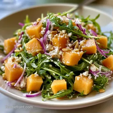 Cantaloupe Arugula Salad in 15 Minutes Recipe Card