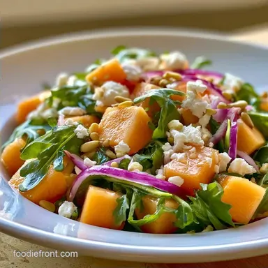 Cantaloupe Arugula Salad in 15 Minutes