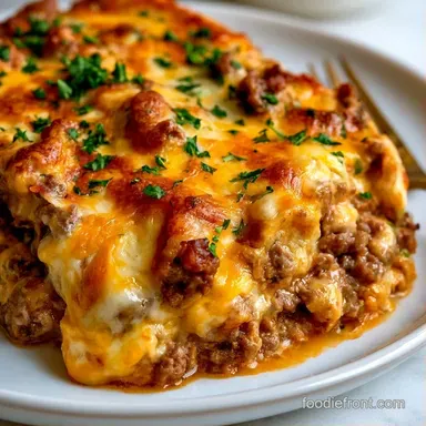 Cheeseburger Casserole in 40 Minutes Recipe Card