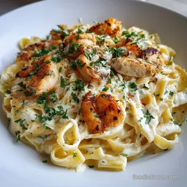 Chicken Shrimp Alfredo in 30 Minutes Recipe Card