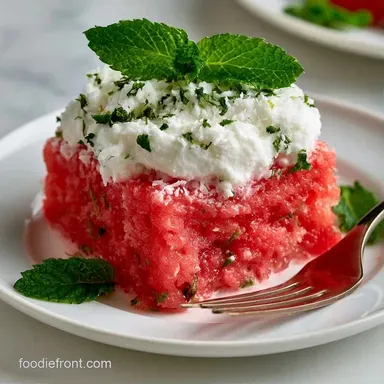 Chilled Watermelon Dessert with Coconut Recipe Card