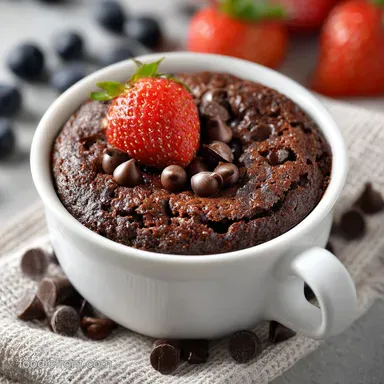 Chocolate Chip Mug Brownie in 3 Minutes Recipe Card