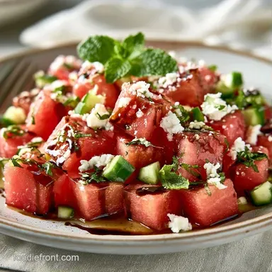 Cold Summer Watermelon Salad with Feta Recipe Card