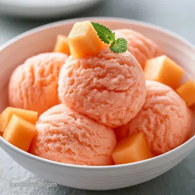 Cantaloupe Sherbet with Condensed Milk