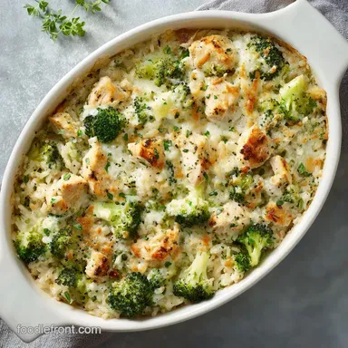Chicken Broccoli Casserole: A Creamy Bake for 6 Servings Recipe Card