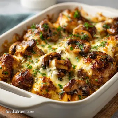 Creamy Chicken Mushroom Bake for 6 Servings Recipe Card