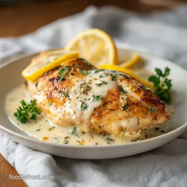 Creamy Lemon Chicken for 4 Servings: A Silky Low Carb Dinner Recipe Card