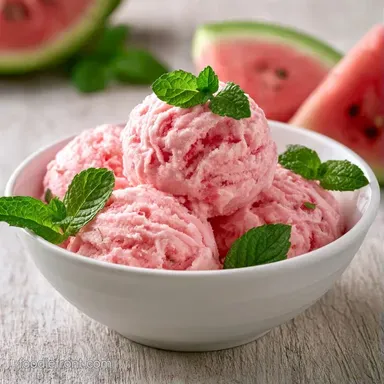 Watermelon Ice Cream with Condensed Milk Recipe Card