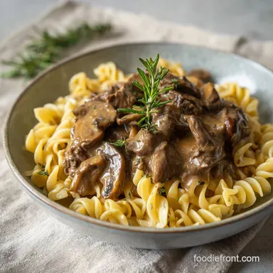 Venison Stroganoff: Slow-Cooked Tender Meat
