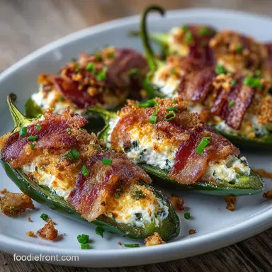 Easy Stuffed Jalape&ntilde;o Popper Recipe: Crispy Baked Recipe Card