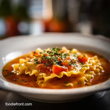 Easy Creamy Lasagna Soup in 50 Minutes Recipe Card