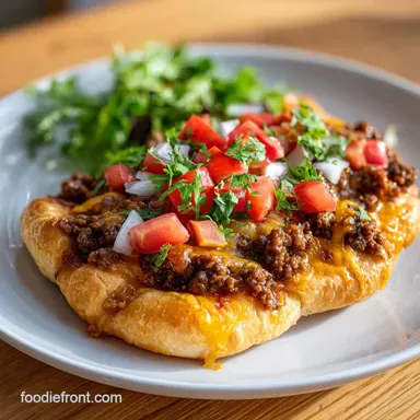 Easy Crescent Roll Taco Pizza in 30 Minutes Recipe Card