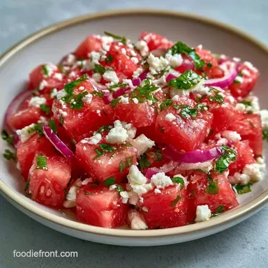 Feta Watermelon Salad in 15 Minutes