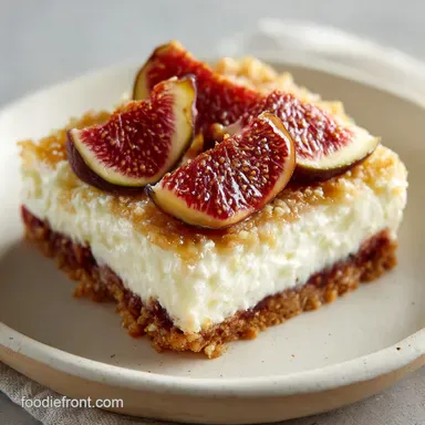 Fig Cream Cheese Bars: Silky Layered Dessert for 16 Servings Recipe Card
