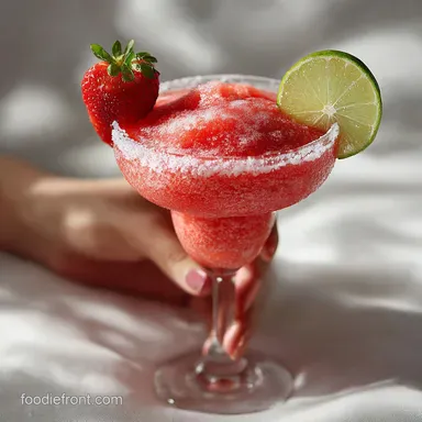 Frozen Strawberry Margarita - Velvety & Frost-Flecked