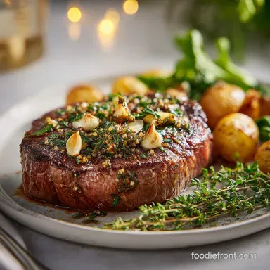 Beef Sirloin Dish with Garlic Herbs in 25 Min