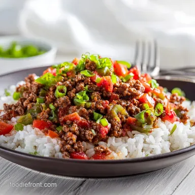 Ground Beef Rice Skillet Budget Dinner for 4 Servings
