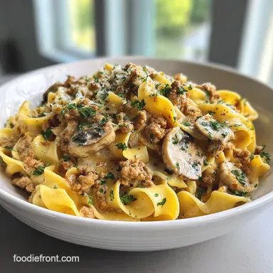 Ground Turkey Stroganoff: Healthy Comfort Dish Recipe Card