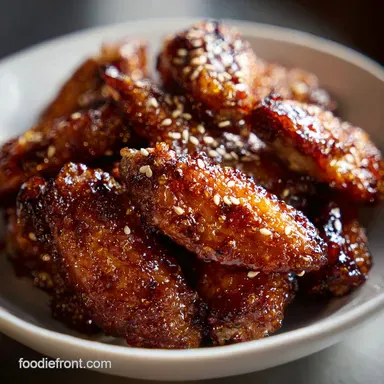 Honey Glazed Chicken Wings for 4 Servings Recipe Card