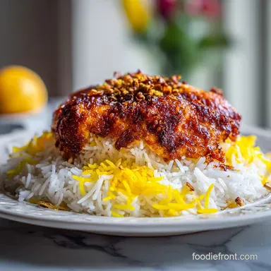 Iranian Food Recipe with Saffron Rice: Crispy Tahdig