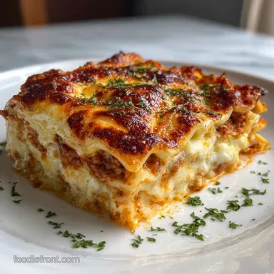 Lasagna Cooked at 350 with Meat - Oven Baked & Cheese Ready