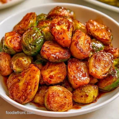 Crispy Maple Balsamic Brussels Sprouts Recipe Card