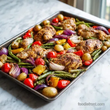 Mediterranean Chicken Veggies Sheet Pan Dinner for 4 Servings