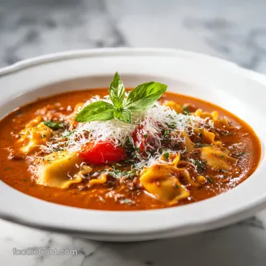 Mouthwatering One Pot Lasagna Soup in 35 Minutes Recipe Card