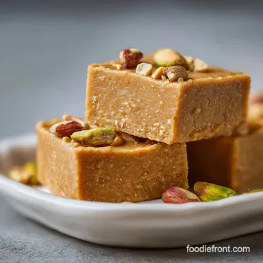Peanut Butter Protein Fudge: Creamy Dessert for 16 Servings Recipe Card