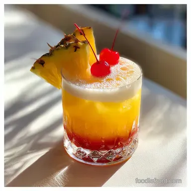 Pineapple Upside Down Cocktail: Refreshing Drinks in 5 Minutes Recipe Card