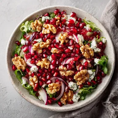 Pomegranate Christmas Salad with Honey Mustard Dressing in 15 Minutes Recipe Card