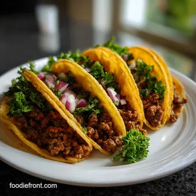 Quick Ground Beef Tacos Recipe: Mahogany Glaze Recipe Card