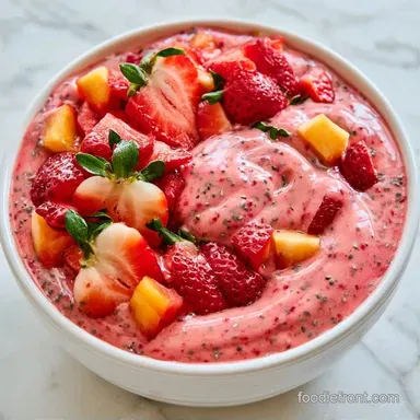 RaspberryPeach Chia Seed Smoothie: Creamy Recipe Card