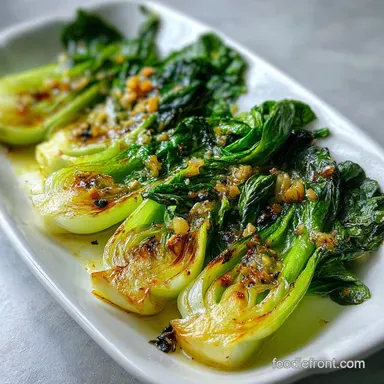 Roasted Bok Choy Recipe with Garlic in 17 Minutes Recipe Card