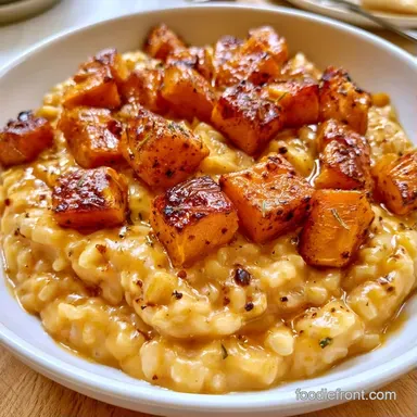 Butternut Squash Risotto for 4 Servings Recipe Card