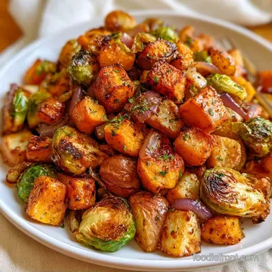 Roasted Fall Vegetables for 6 Servings Recipe Card