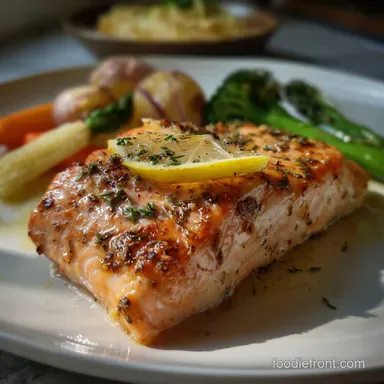 Simple Baked Salmon with Lemon: Velvety Texture Recipe Card